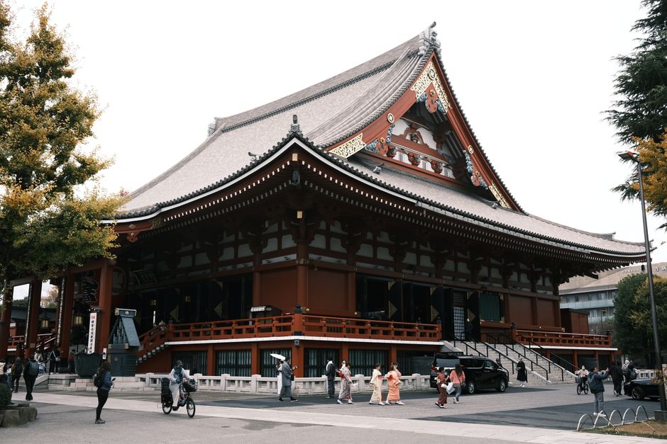 Sensoji Temple in Tokyo, showcasing traditional architecture and cultural heritage in a vibrant urban setting.